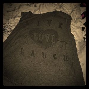 Live laugh laugh Gray tank top